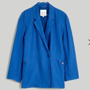 NWT Madewell Double-Breasted Crossover Blazer in 100% Linen